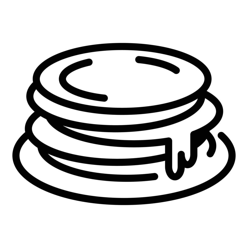 Lunch pancakes icon, outline style vector