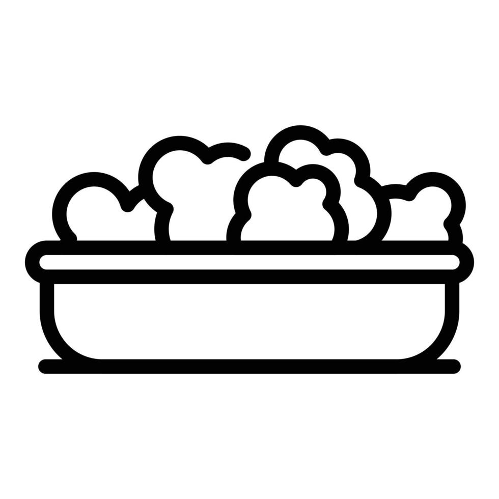 Popcorn bowl icon, outline style vector