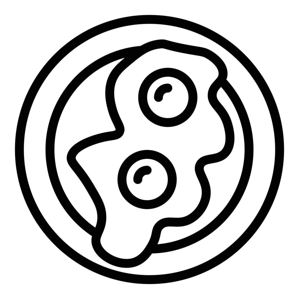 Fried eggs icon, outline style vector