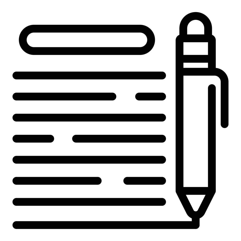 icono de escritura de estudiante, estilo de esquema vector