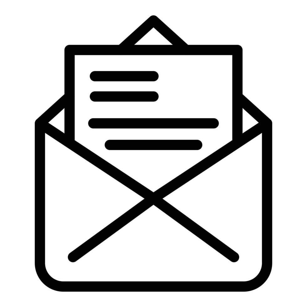 Writing mail icon, outline style vector