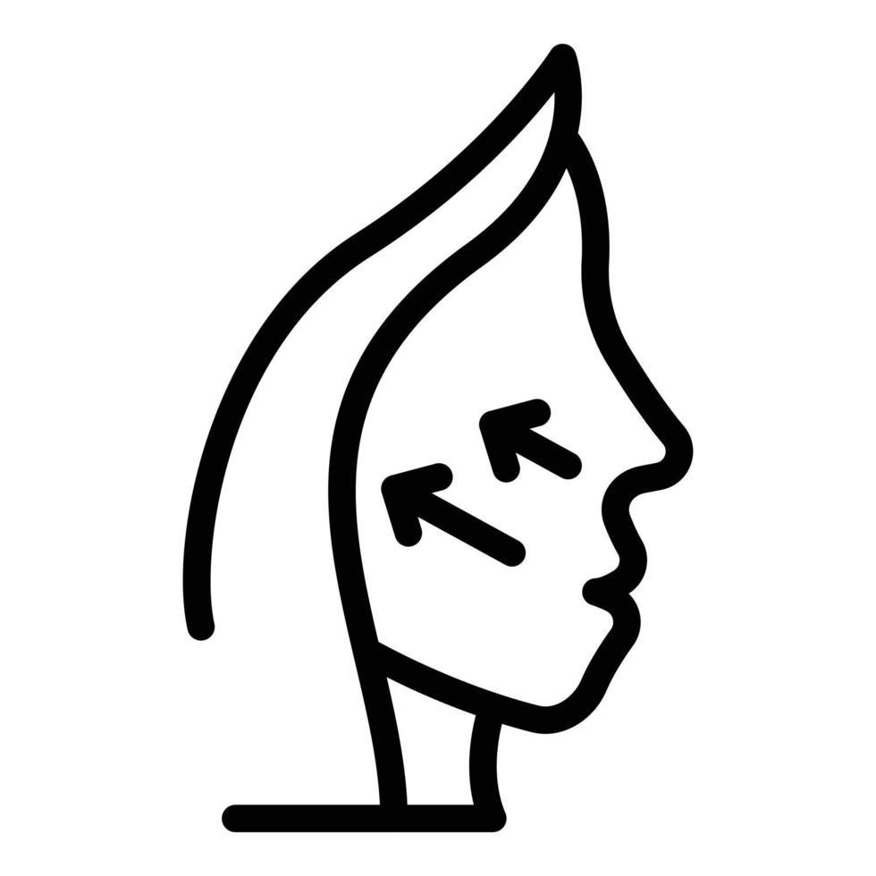 Face surgery icon, outline style vector