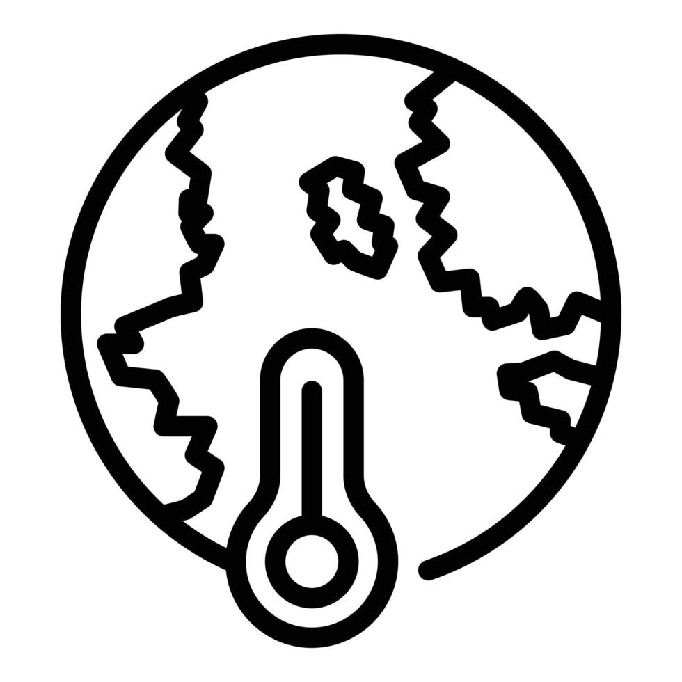 High temperature planet icon, outline style vector