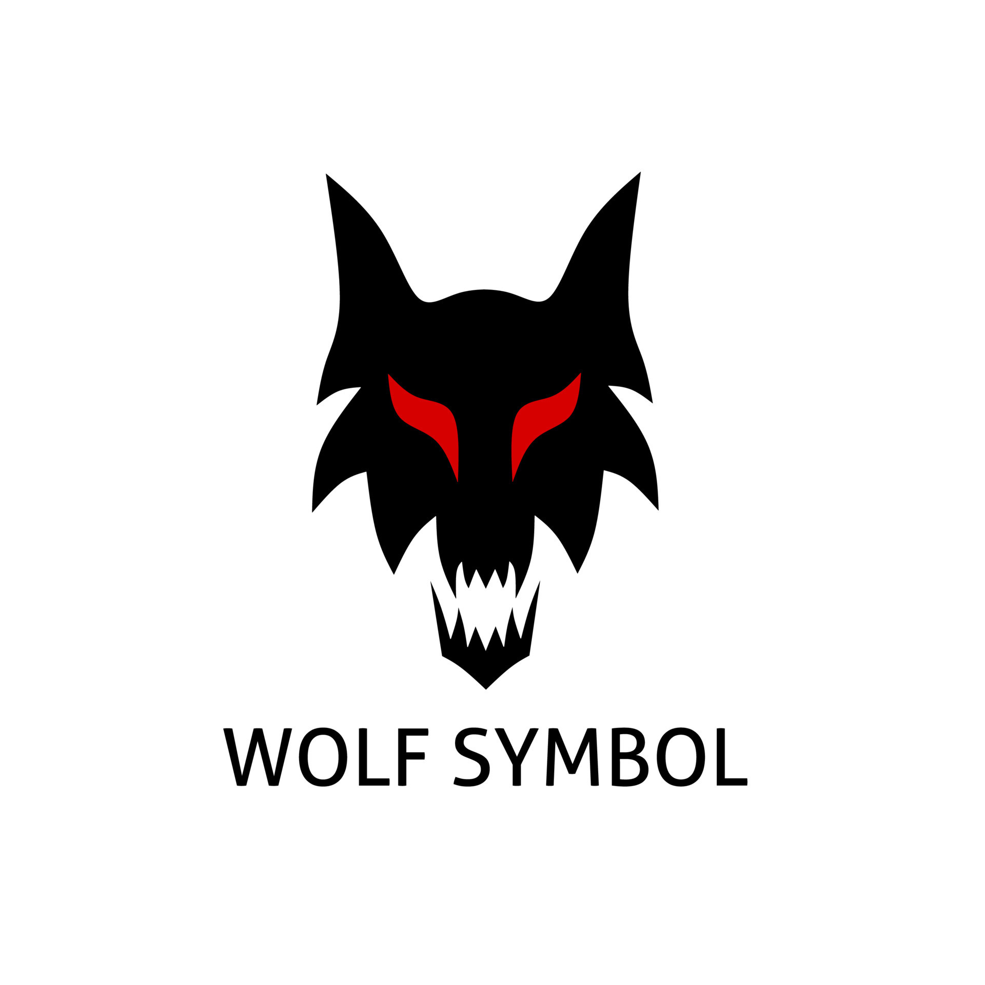 black wolf head logo design scary face red eyes 15628402 Vector at Vecteezy