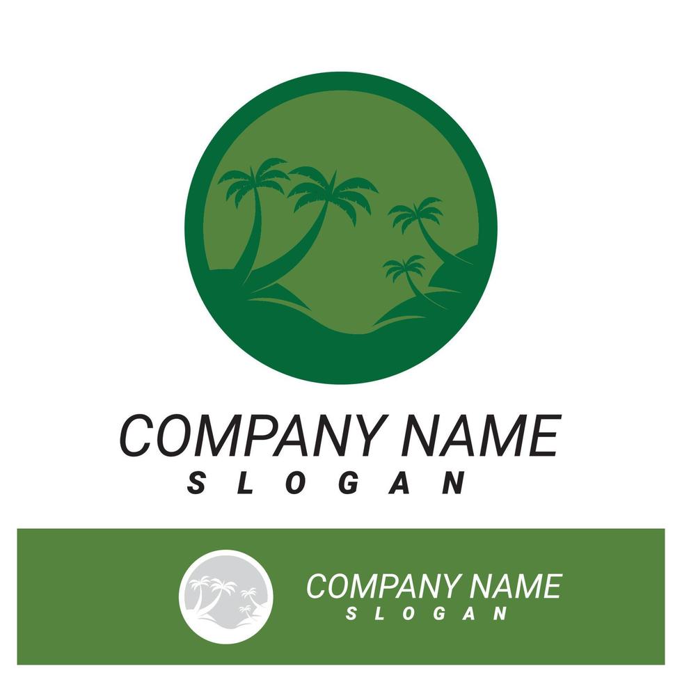 Palm tree summer logo template vector