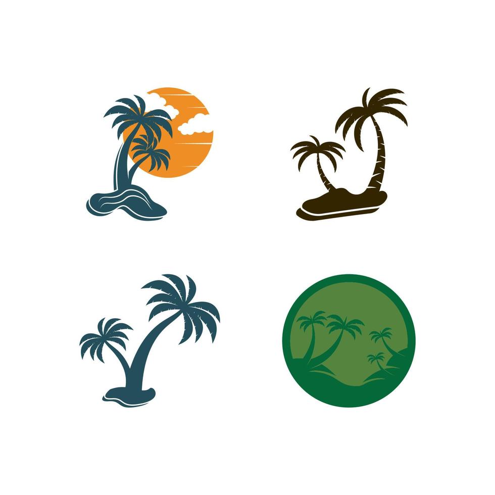 Palm tree summer logo template vector