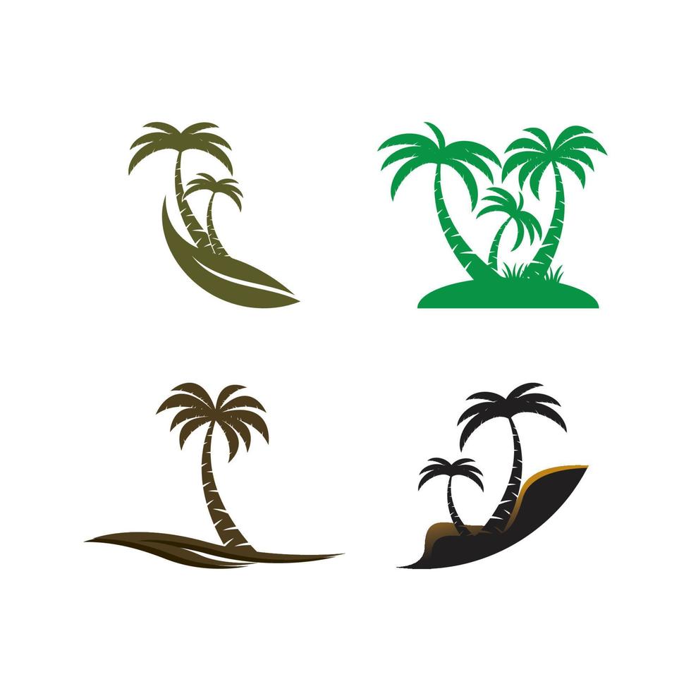 Palm tree summer logo template vector