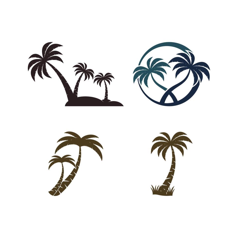 Palm tree summer logo template vector