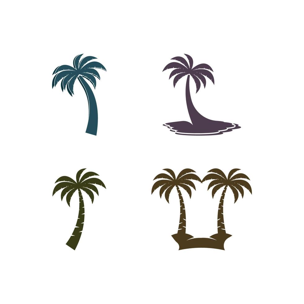 Palm tree summer logo template vector