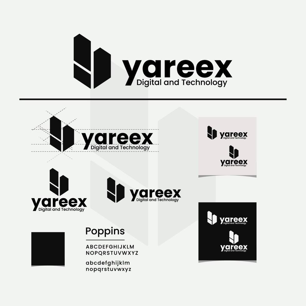 Y abstract logo graphic design vector illustration