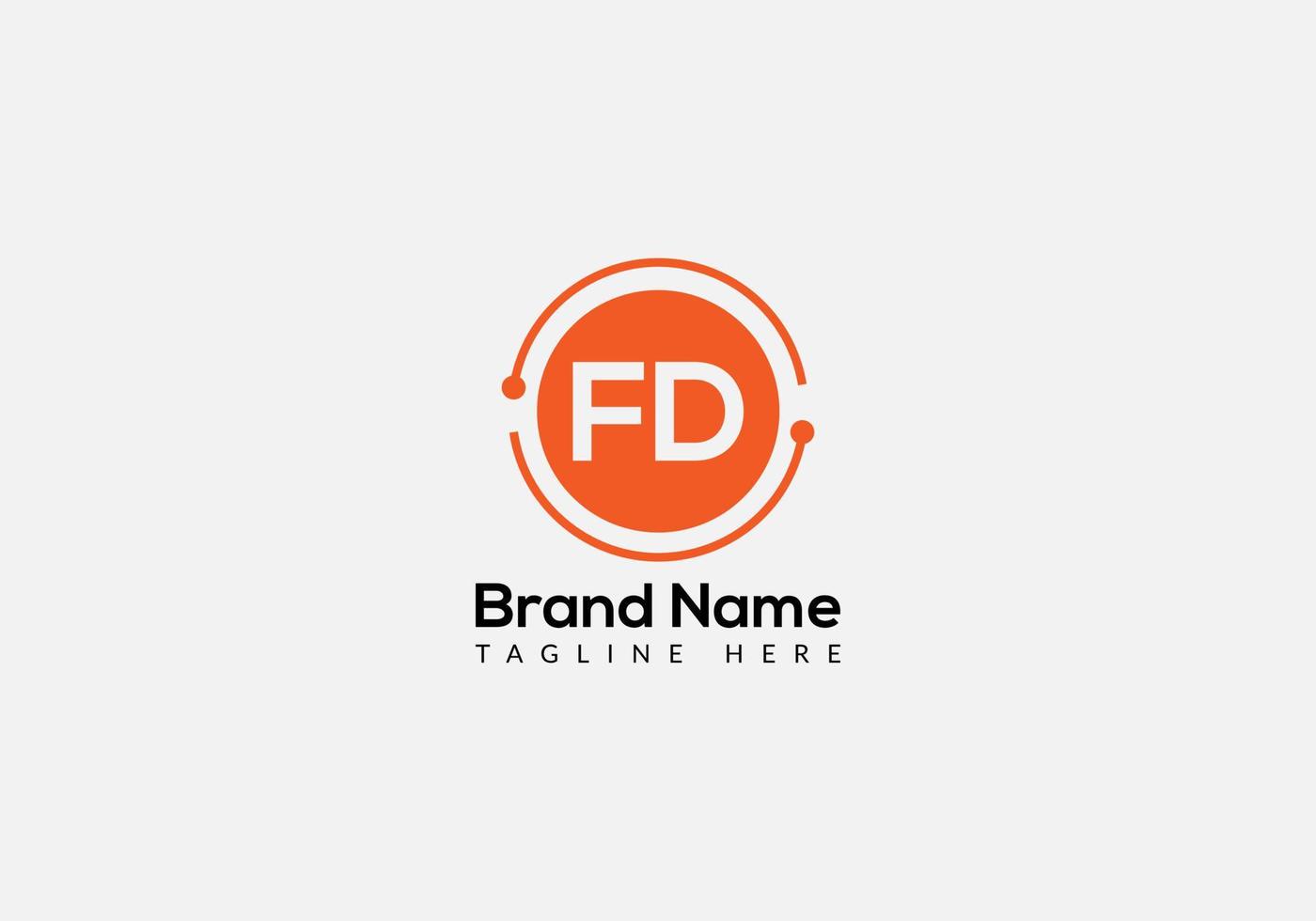 Abstract FD letter modern initial lettermarks logo design vector