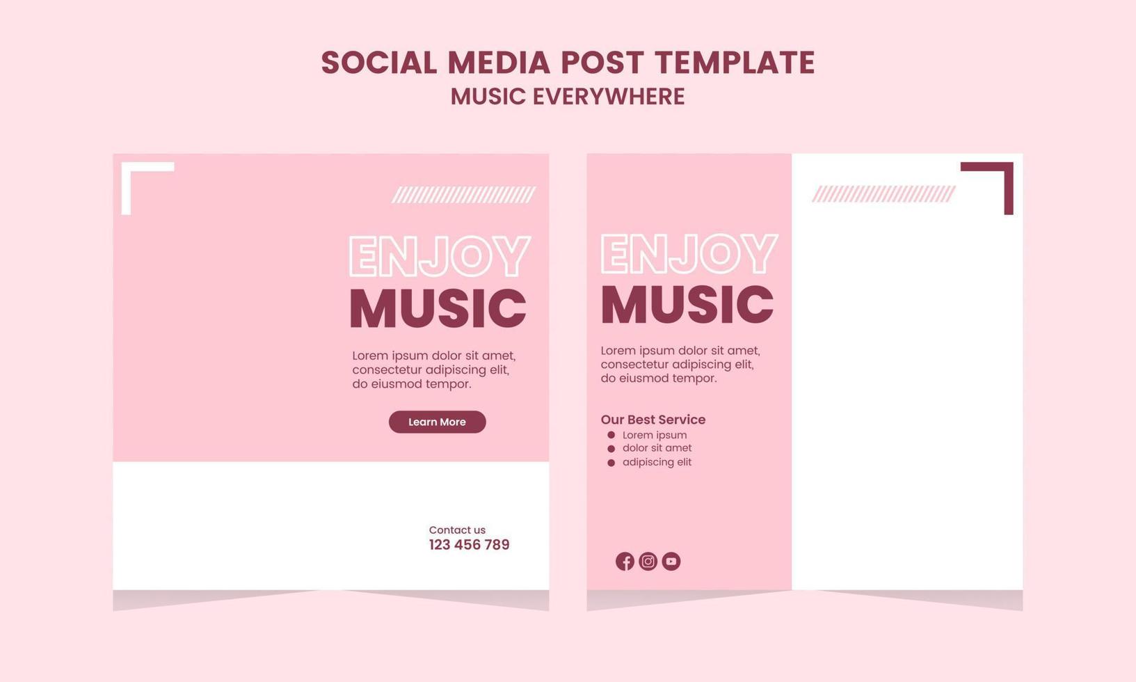 plantilla de publicación en redes sociales para promoción de festival de música marco de banner simple vector