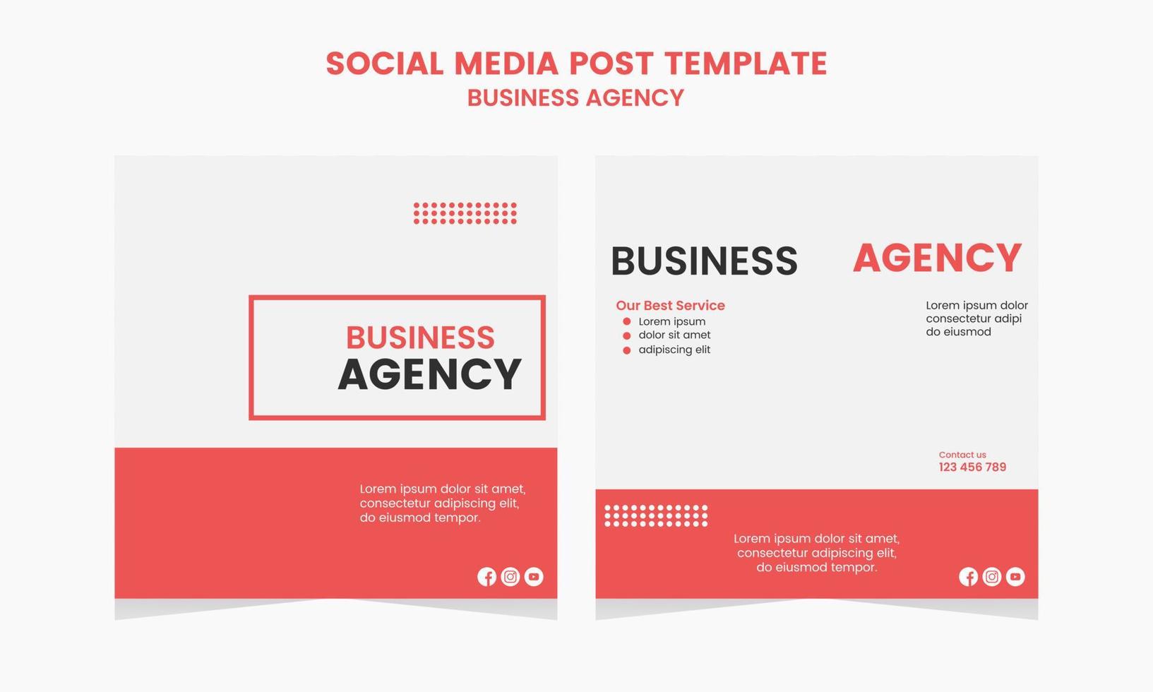 Social Media Post Template for Digital business marketing Promotion Simple Banner Frame vector