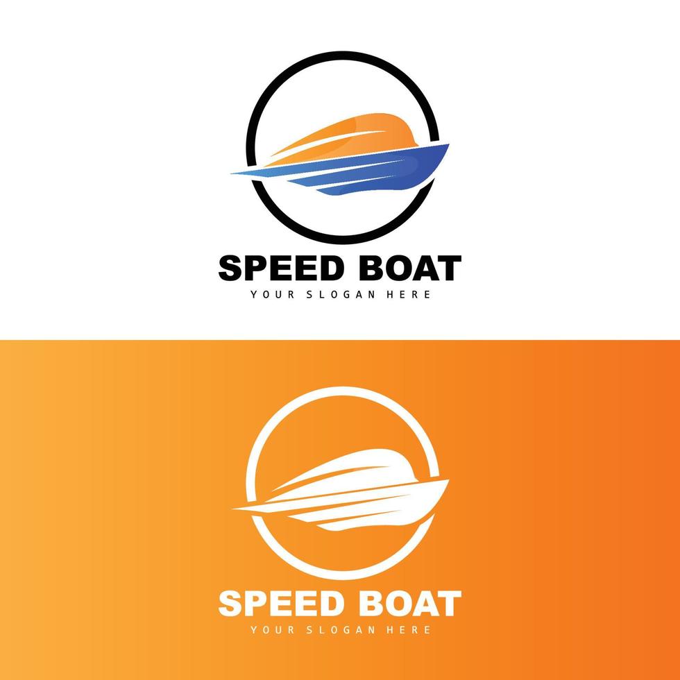 Speed Boat Logo, Fast Cargo Ship Vector, Sailboat, Design For Ship Manufacturing Company, Waterway Shipping, Marine Vehicles, Transportation vector