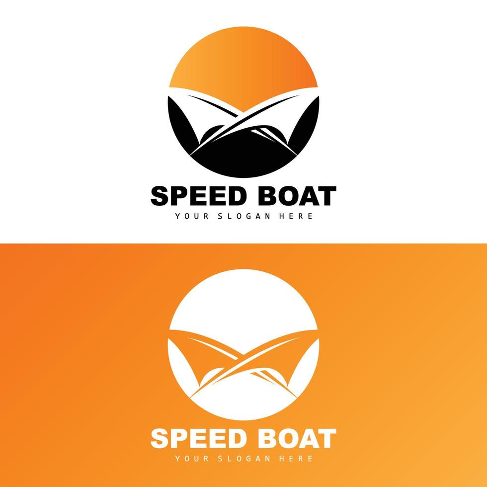 Speed Boat Logo, Fast Cargo Ship Vector, Sailboat, Design For Ship Manufacturing Company, Waterway Shipping, Marine Vehicles, Transportation vector