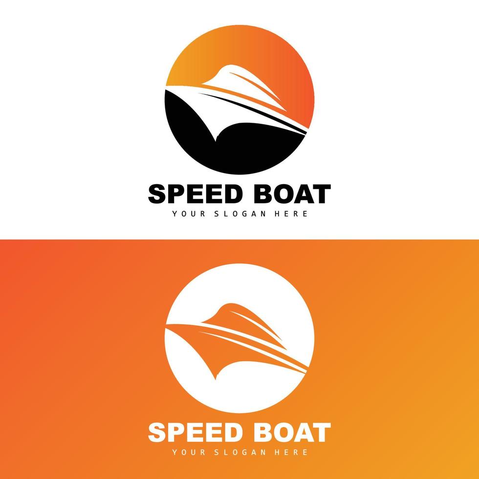 Speed Boat Logo, Fast Cargo Ship Vector, Sailboat, Design For Ship Manufacturing Company, Waterway Shipping, Marine Vehicles, Transportation vector