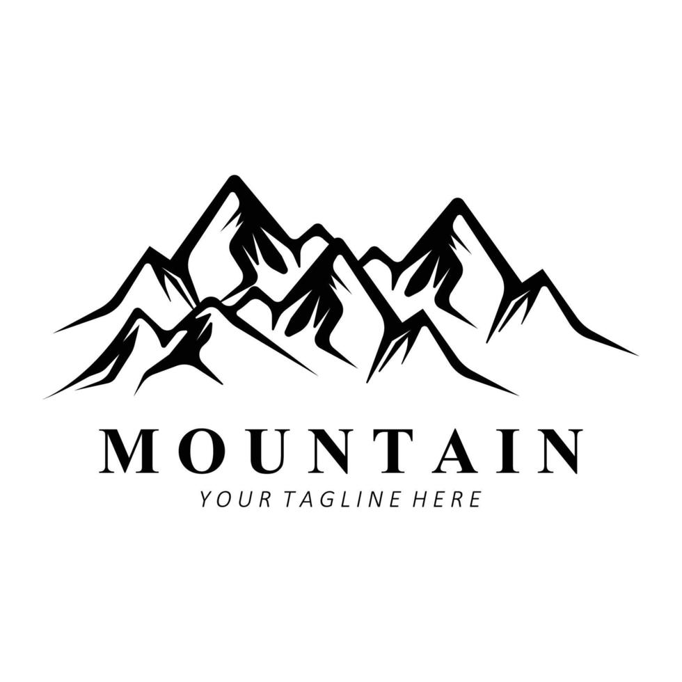 Mountain Logo Design, Vector Place For Nature Lovers Hiker