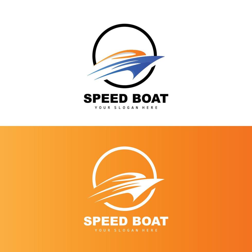 Speed Boat Logo, Fast Cargo Ship Vector, Sailboat, Design For Ship Manufacturing Company, Waterway Shipping, Marine Vehicles, Transportation vector