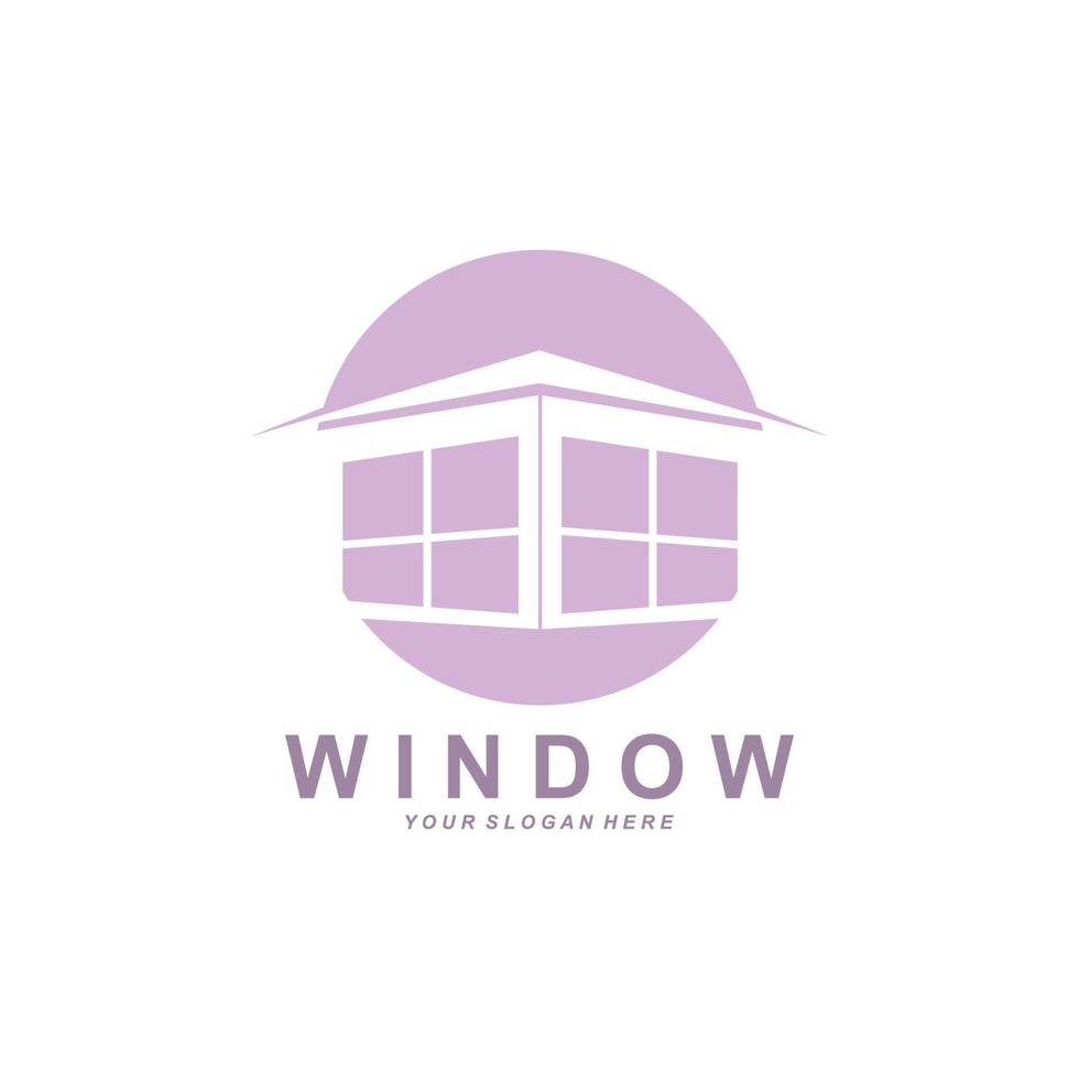 Home Window Logo, Home Interior icon design vector