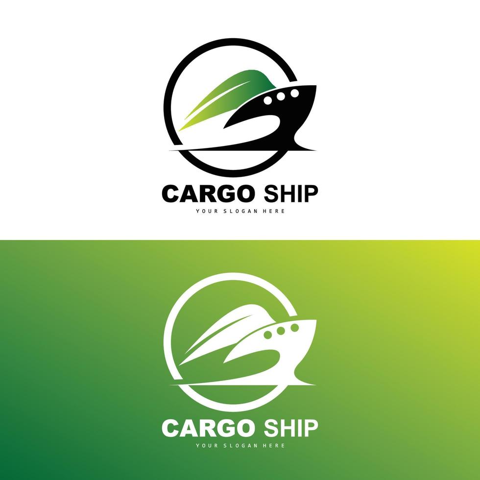 Cargo Ship Logo, Fast Cargo Ship Vector, Sailboat, Design For Ship Manufacturing Company, Waterway Sailing, Marine Vehicles, Transport, Logistics vector