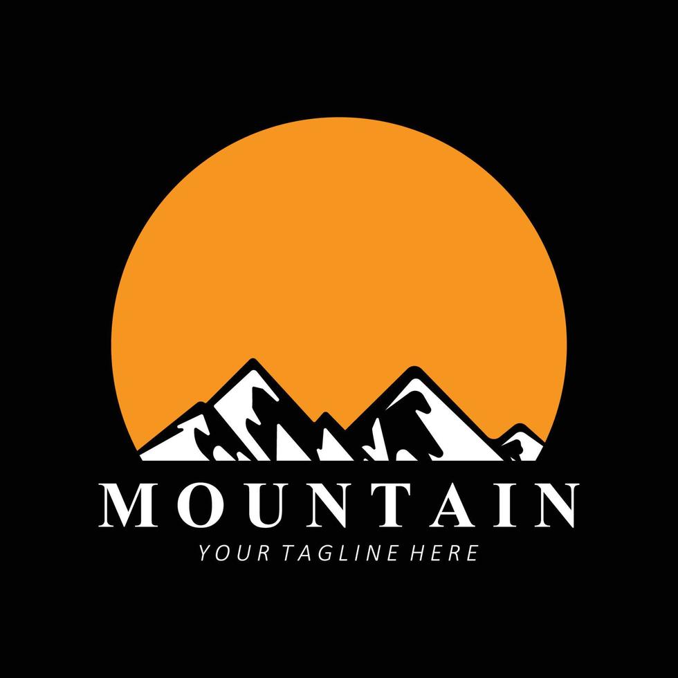 Mountain Logo Design, Vector Place For Nature Lovers Hiker