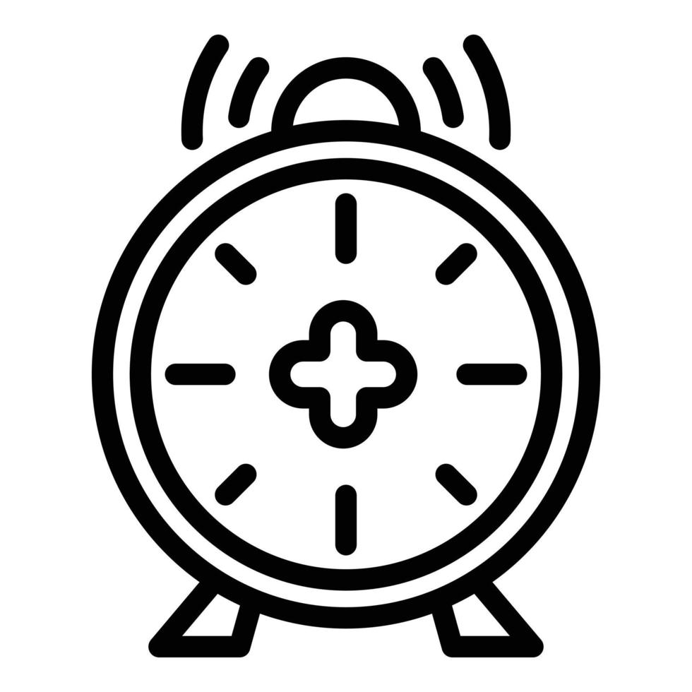 Alarm clock icon, outline style vector