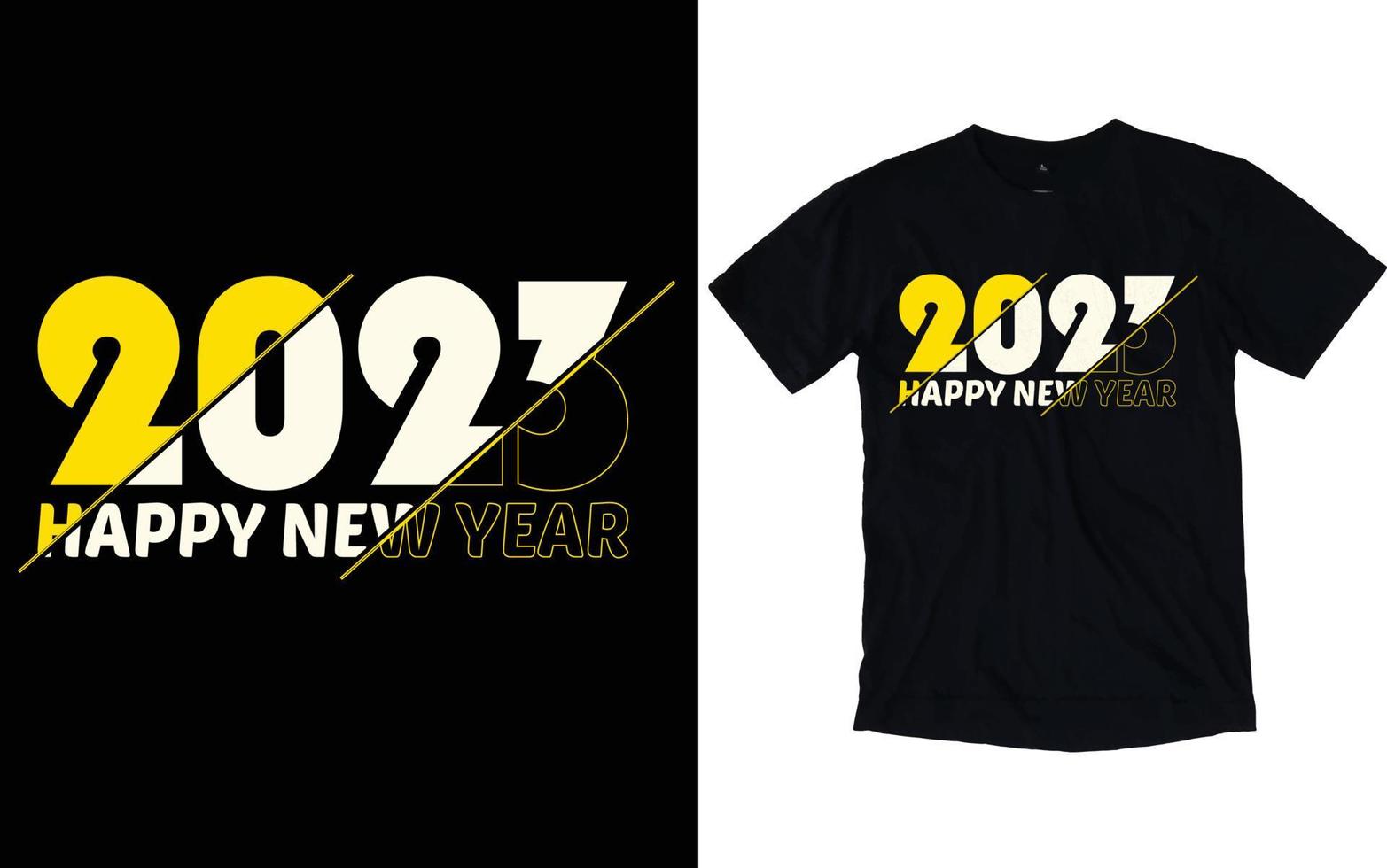 Happy New Year Typography T-shirts vector