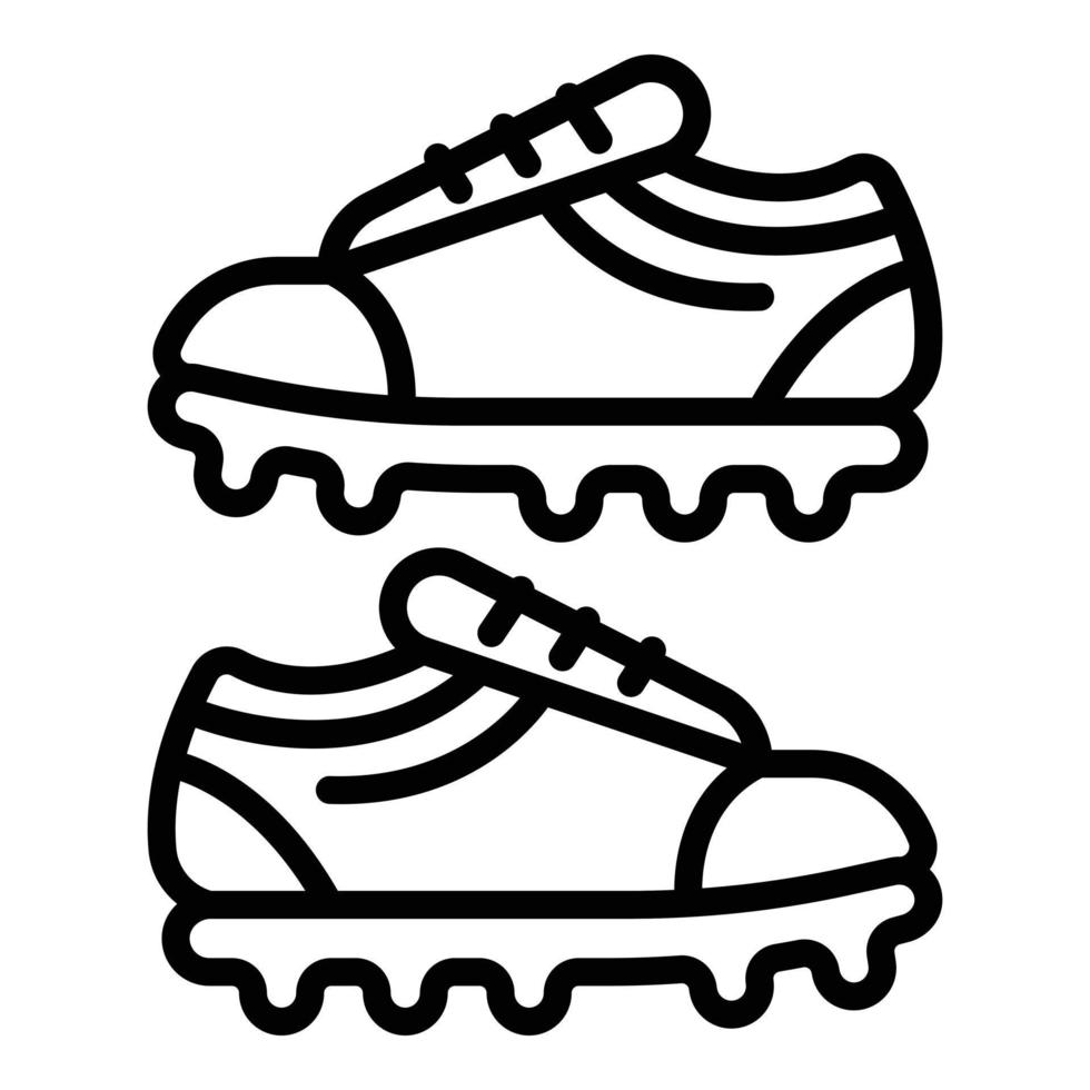 icono de botas de fútbol, estilo de esquema vector