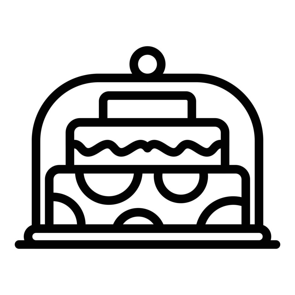 Cake icon, outline style vector