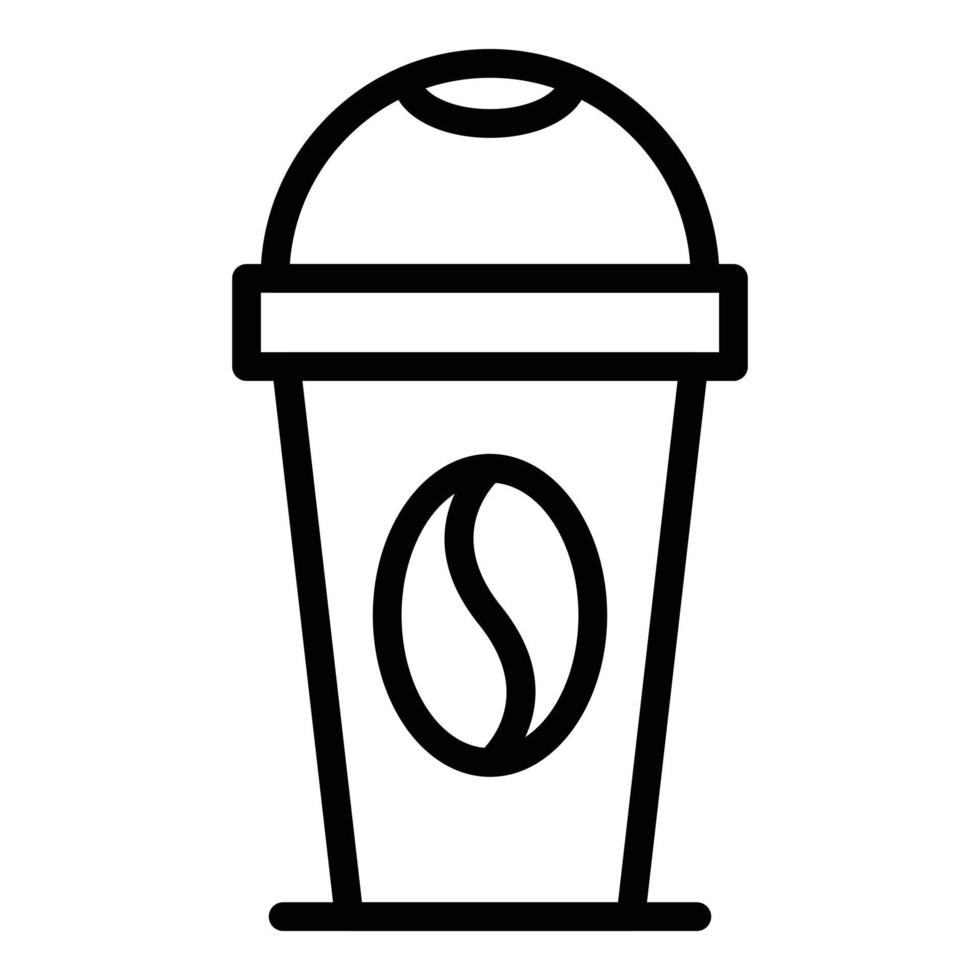 icono de taza de café de chocolate, estilo de esquema vector