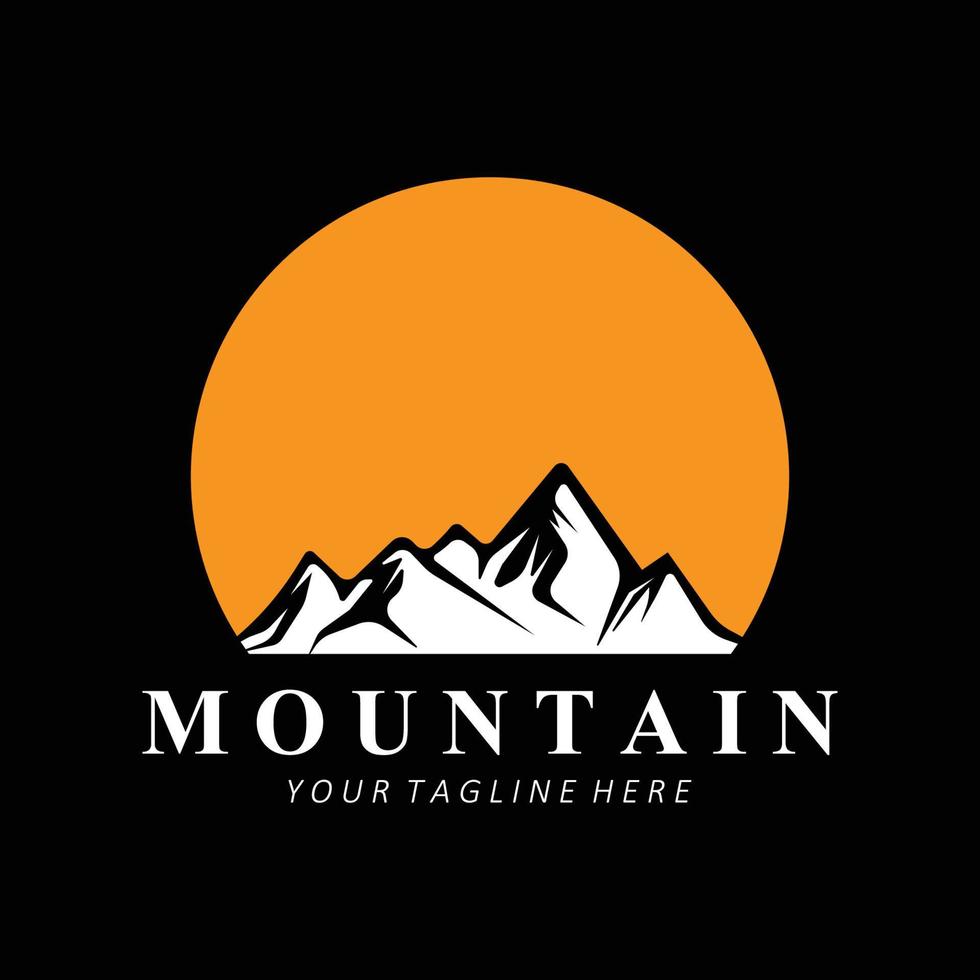 diseño del logotipo de la montaña, lugar vectorial para los amantes de la naturaleza vector