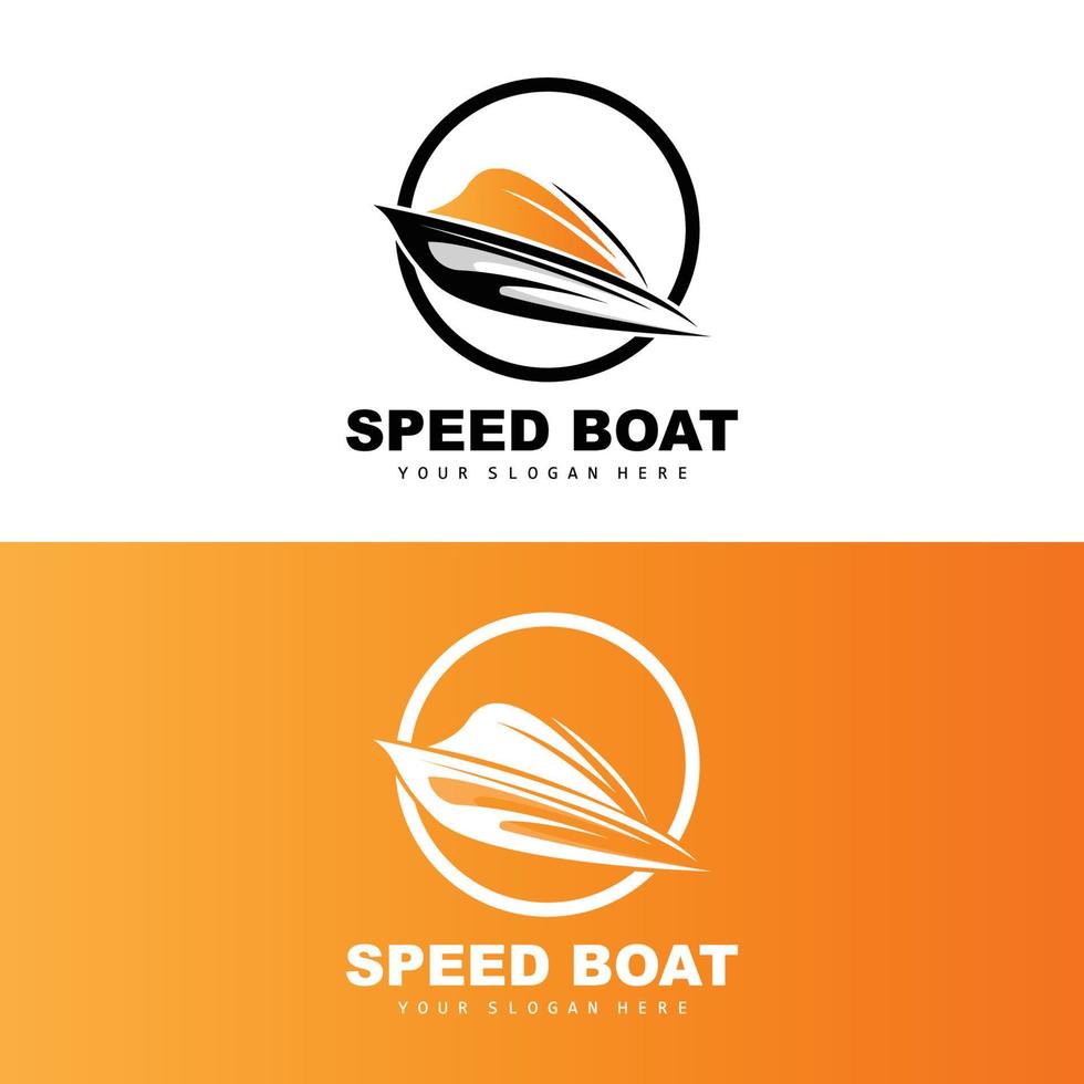 Speed Boat Logo, Fast Cargo Ship Vector, Sailboat, Design For Ship Manufacturing Company, Waterway Shipping, Marine Vehicles, Transportation vector