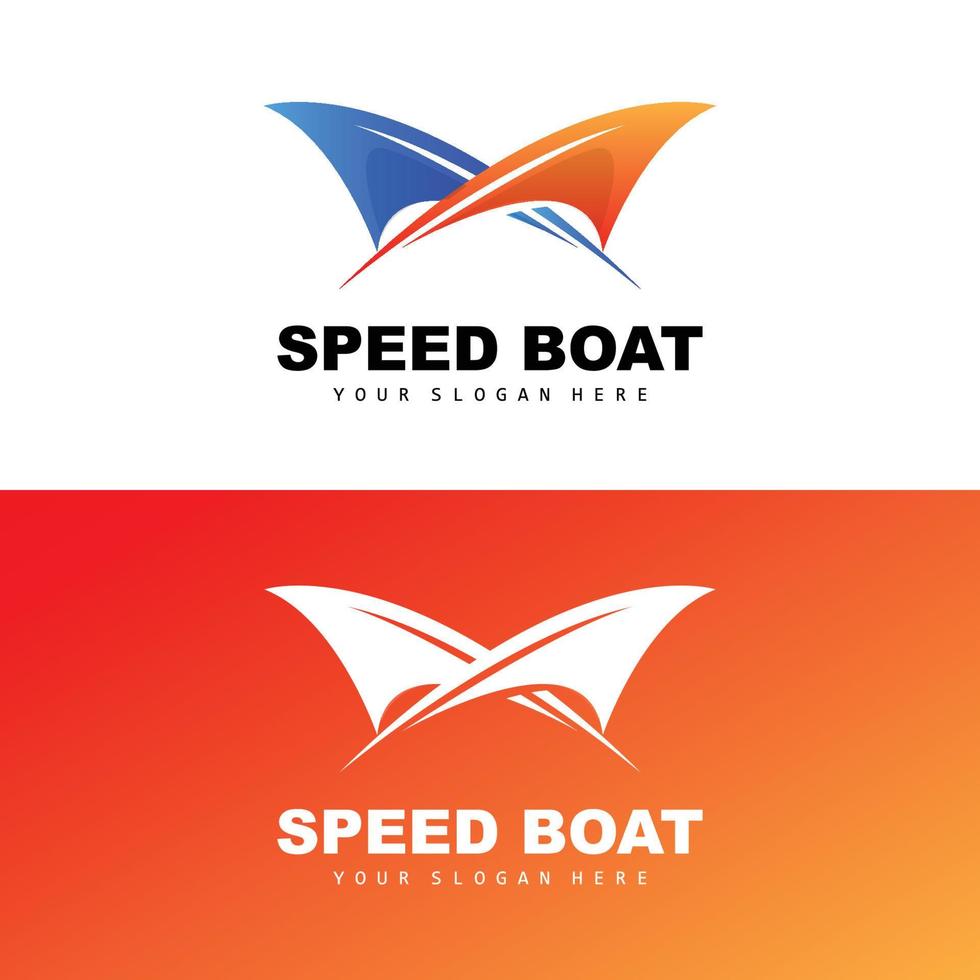 Speed Boat Logo, Fast Cargo Ship Vector, Sailboat, Design For Ship Manufacturing Company, Waterway Shipping, Marine Vehicles, Transportation vector