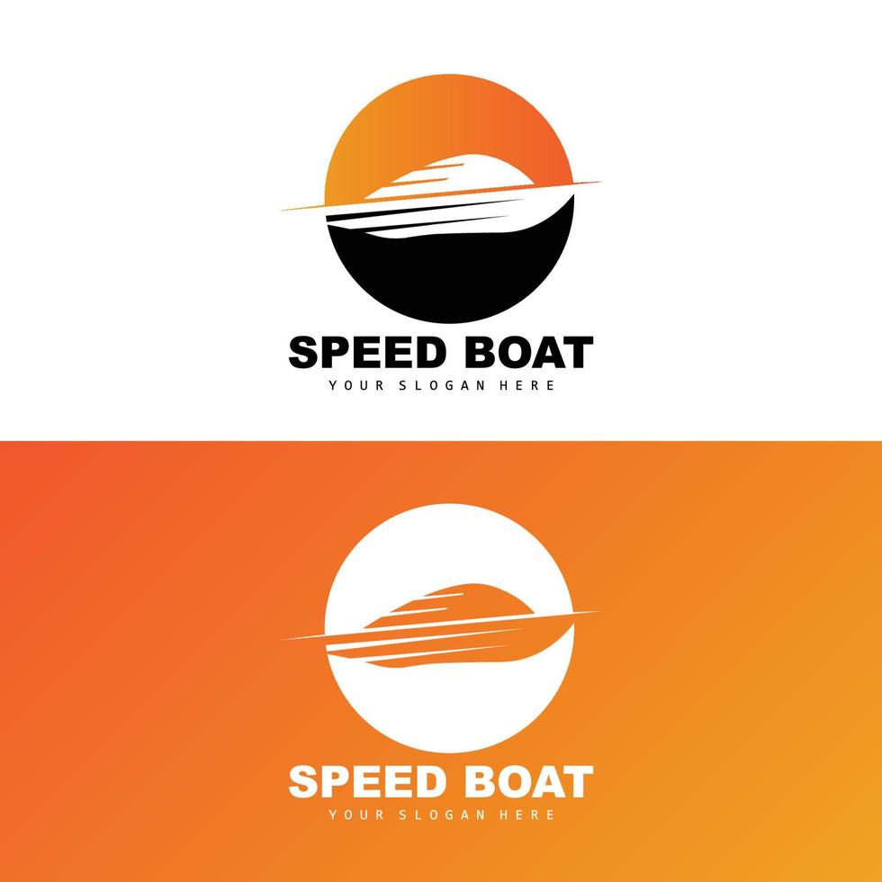 Speed Boat Logo, Fast Cargo Ship Vector, Sailboat, Design For Ship Manufacturing Company, Waterway Shipping, Marine Vehicles, Transportation vector