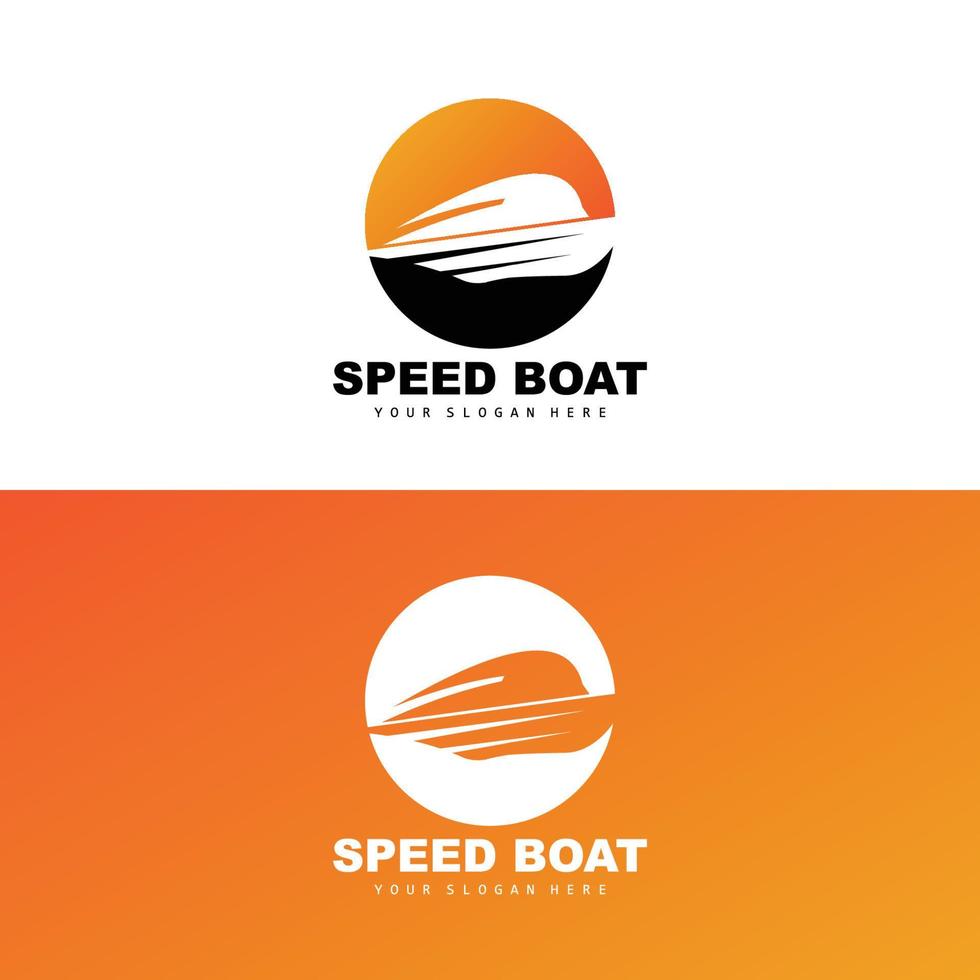 Speed Boat Logo, Fast Cargo Ship Vector, Sailboat, Design For Ship Manufacturing Company, Waterway Shipping, Marine Vehicles, Transportation vector