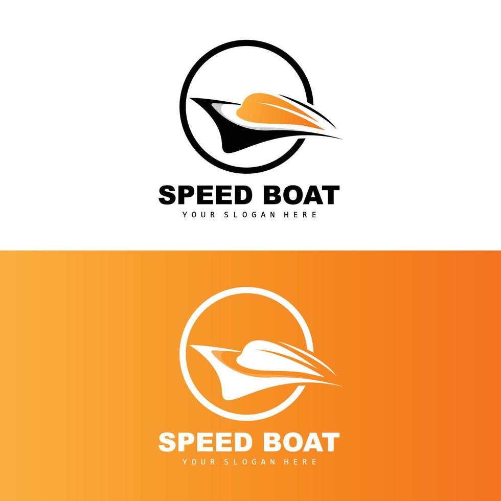 Speed Boat Logo, Fast Cargo Ship Vector, Sailboat, Design For Ship Manufacturing Company, Waterway Shipping, Marine Vehicles, Transportation vector