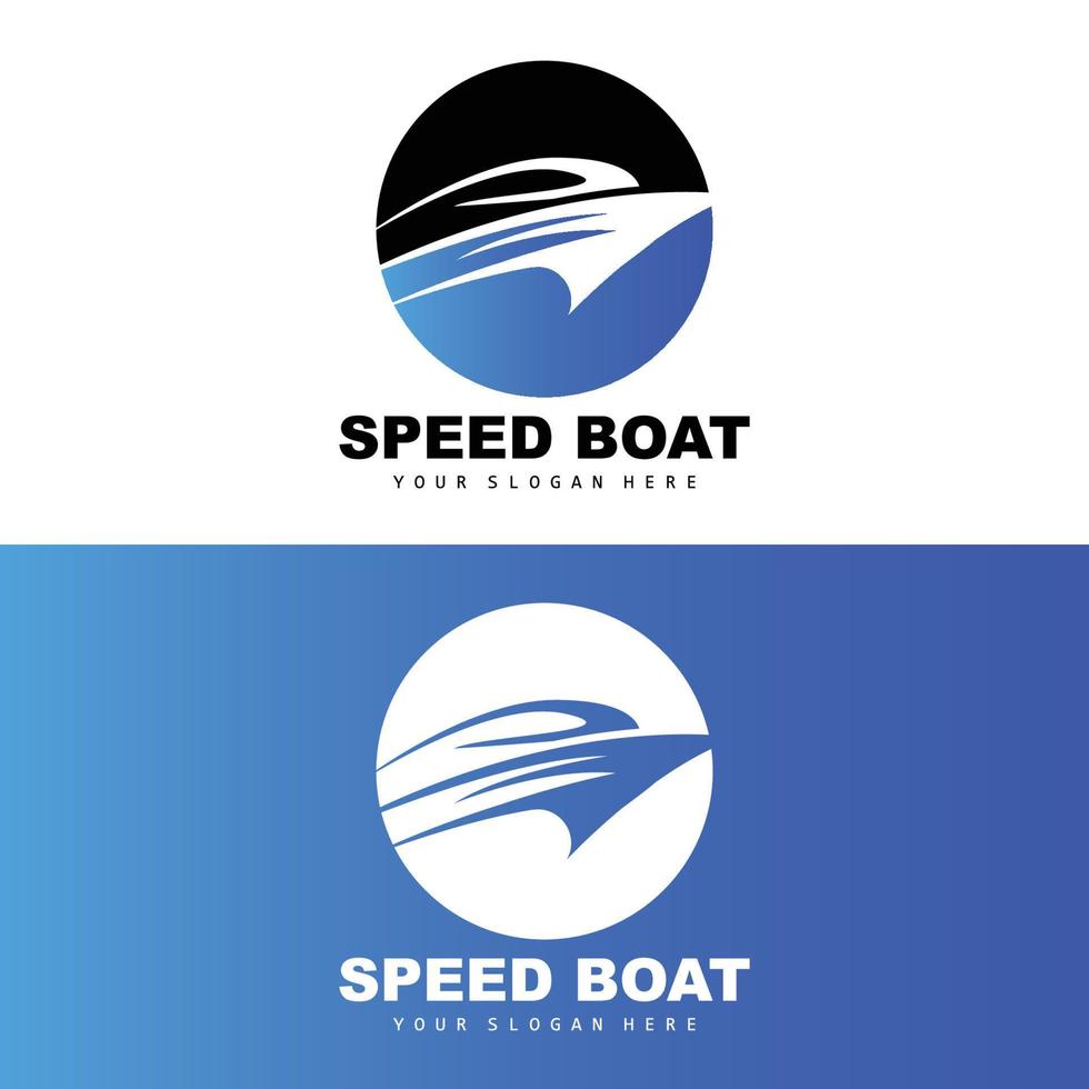 Speed Boat Logo, Fast Cargo Ship Vector, Sailboat, Design For Ship Manufacturing Company, Waterway Shipping, Marine Vehicles, Transportation vector