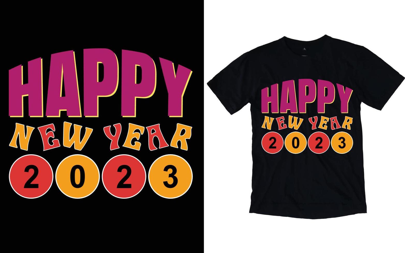 Happy New Year Typography T-shirts vector
