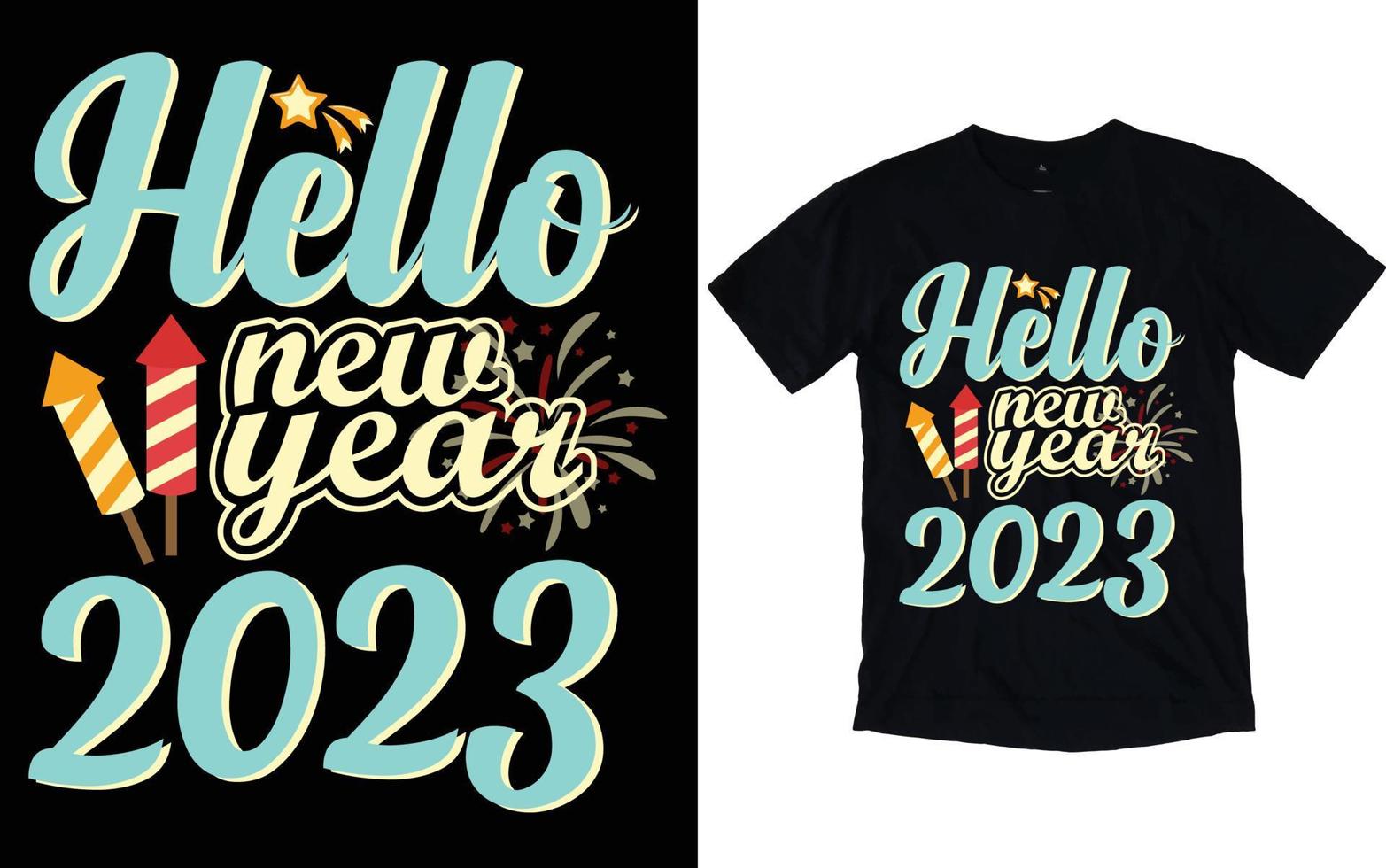 Happy New Year Typography T-shirts vector