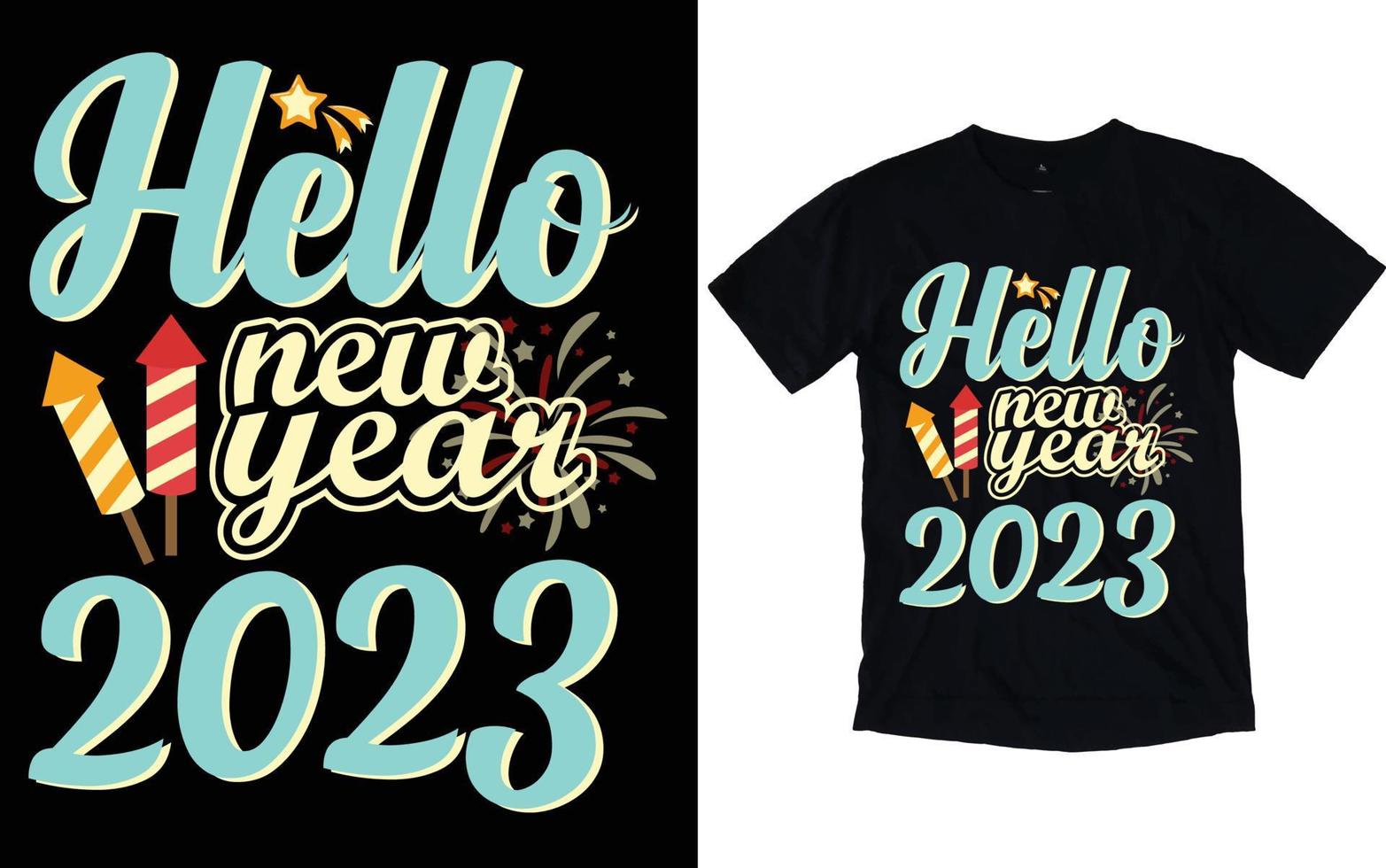 Happy New Year Typography T-shirts vector