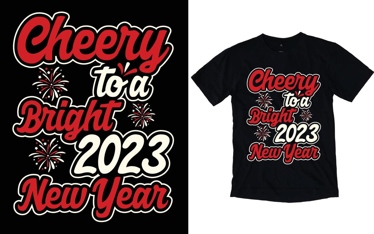 Happy New Year Typography T-shirts vector