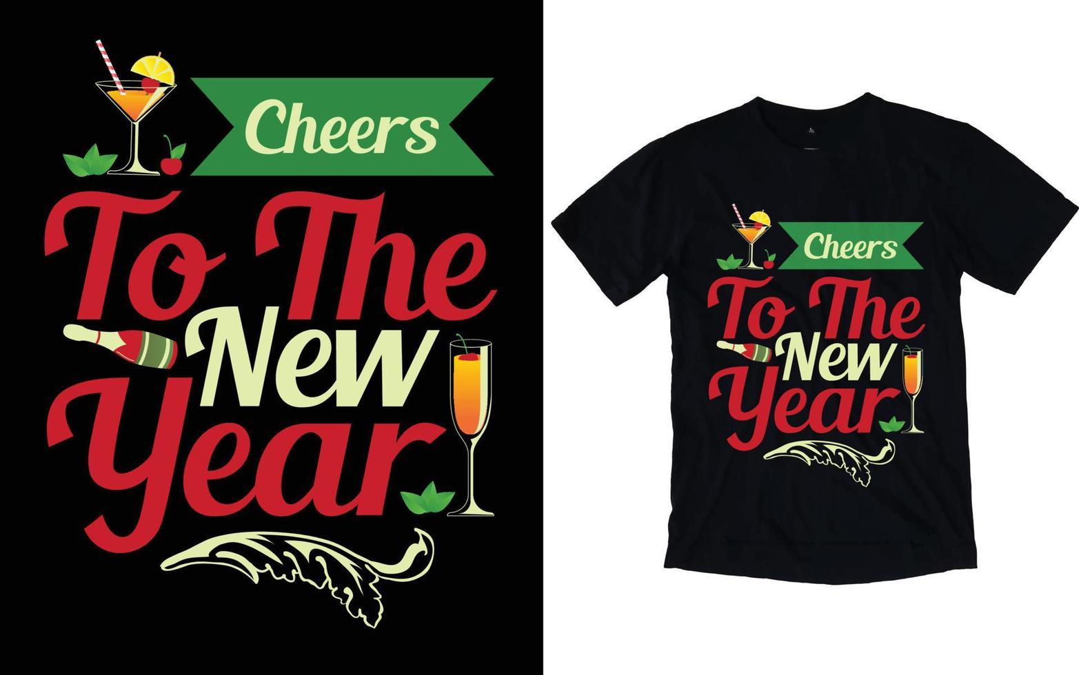 Happy New Year Typography T-shirts vector