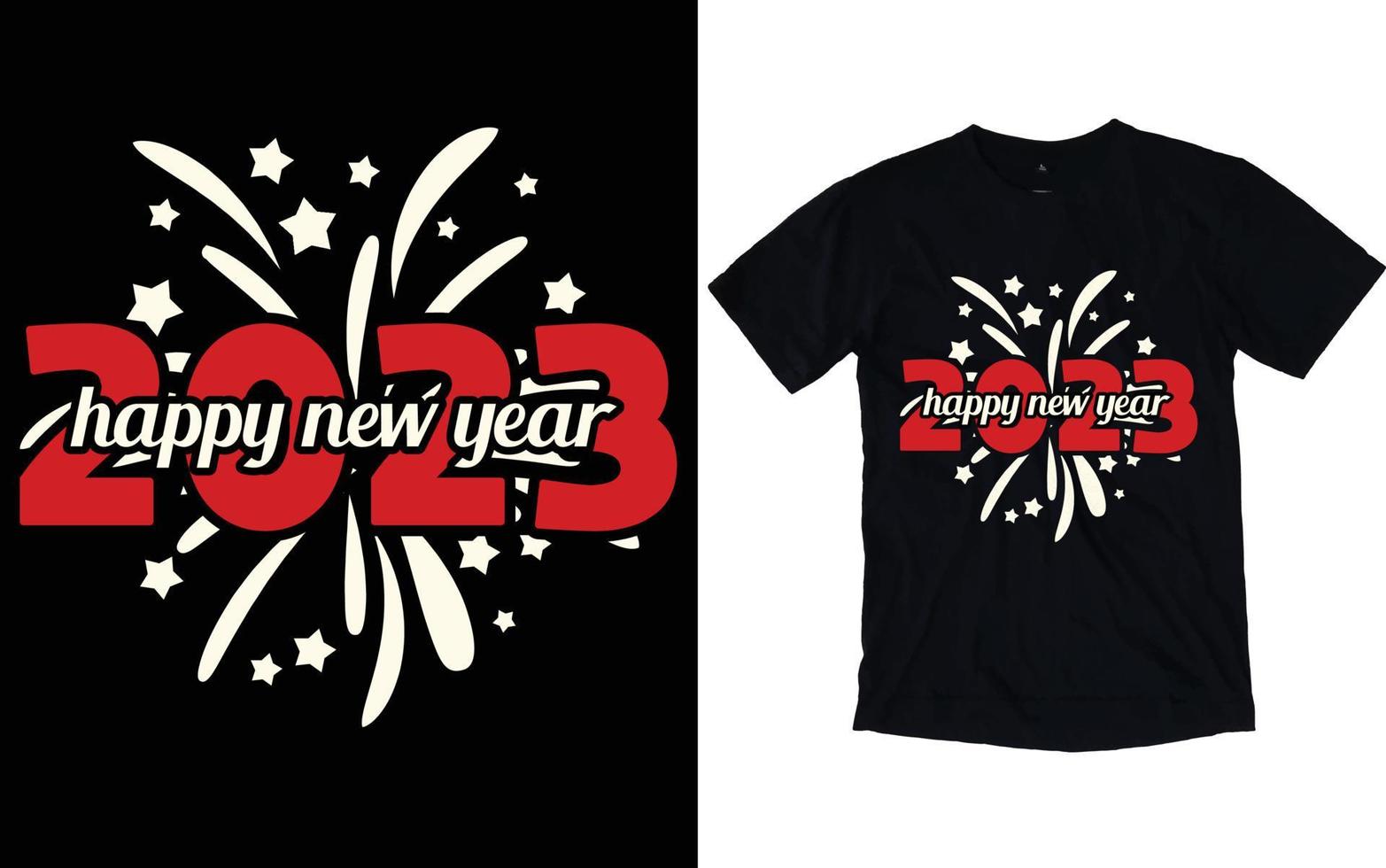 Happy New Year Typography T-shirts vector