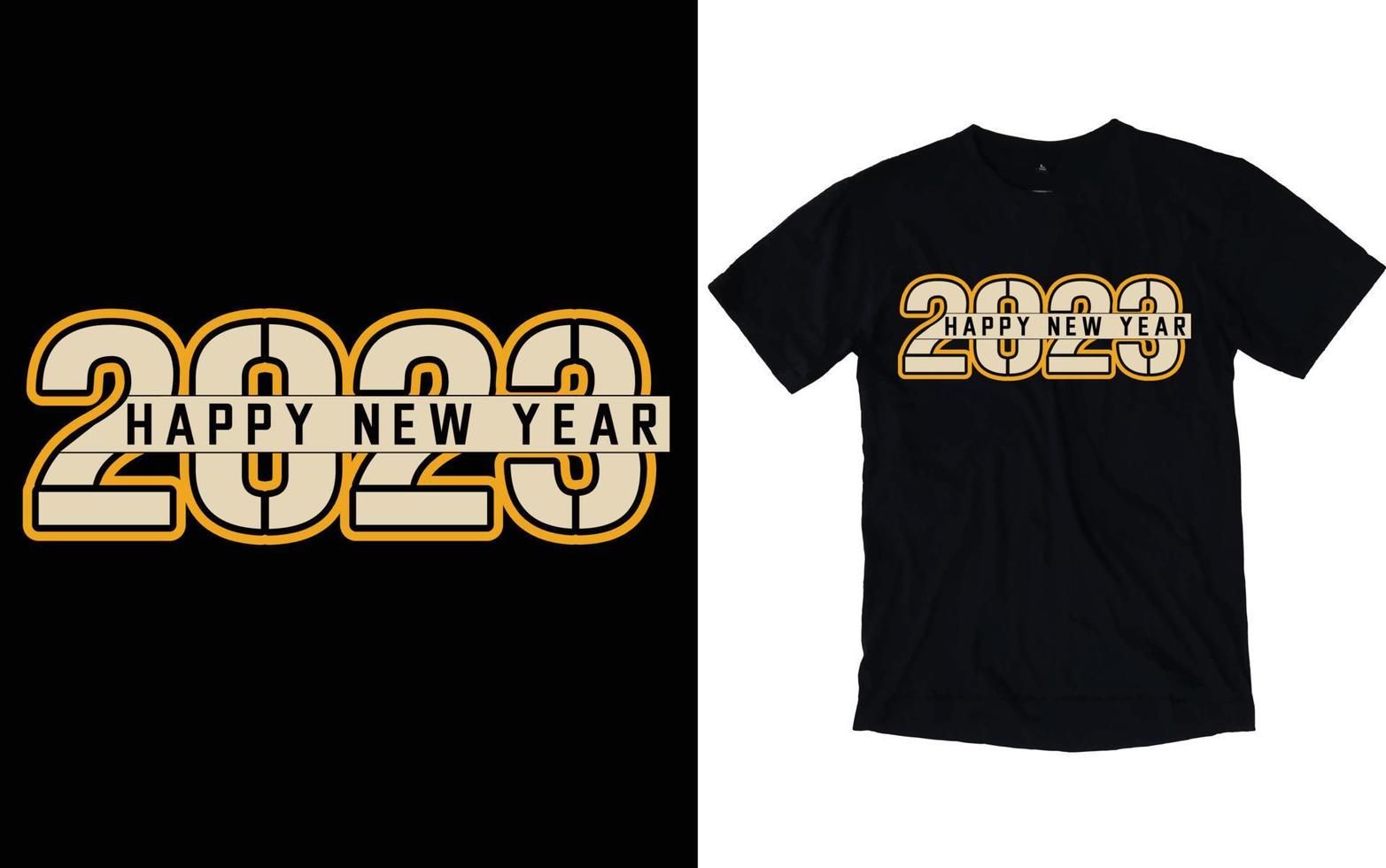 feliz año nuevo tipografía camisetas vector