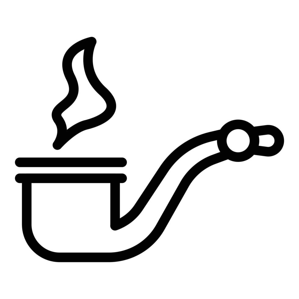 Personal smoking pipe icon, outline style vector