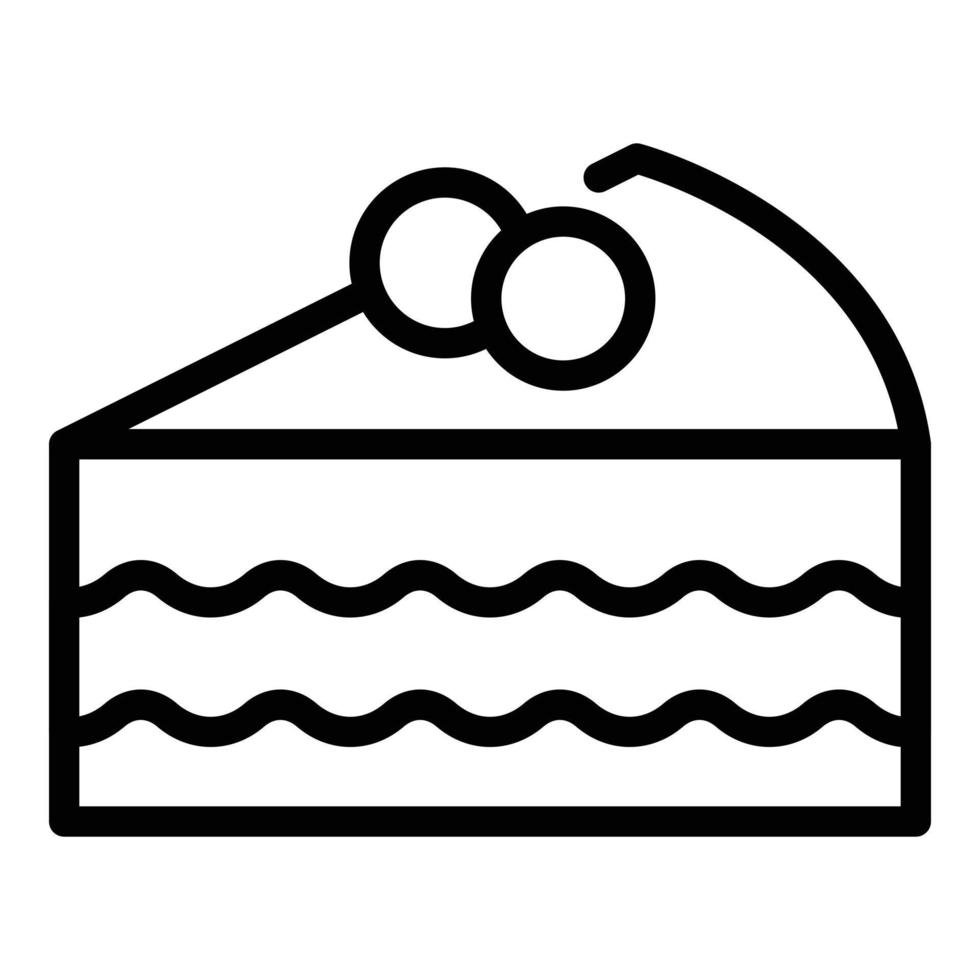 Piece cake icon, outline style vector