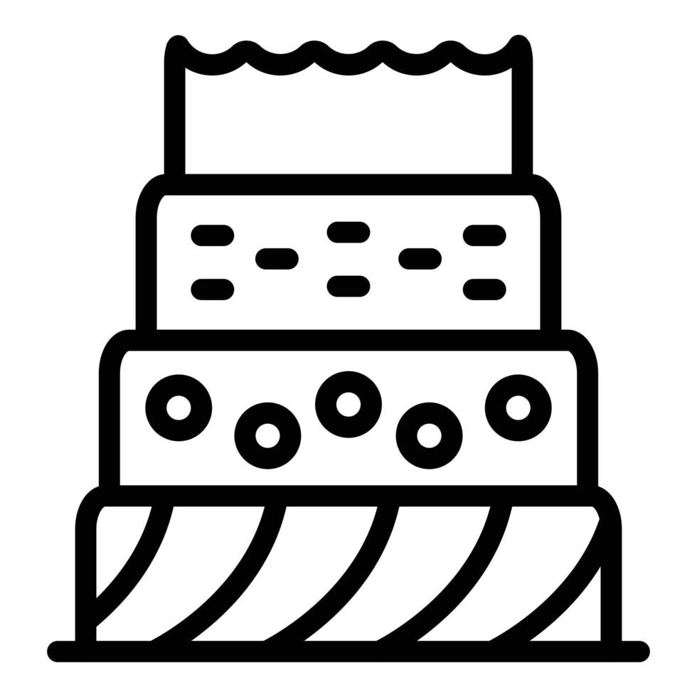 Baked home cake icon, outline style vector