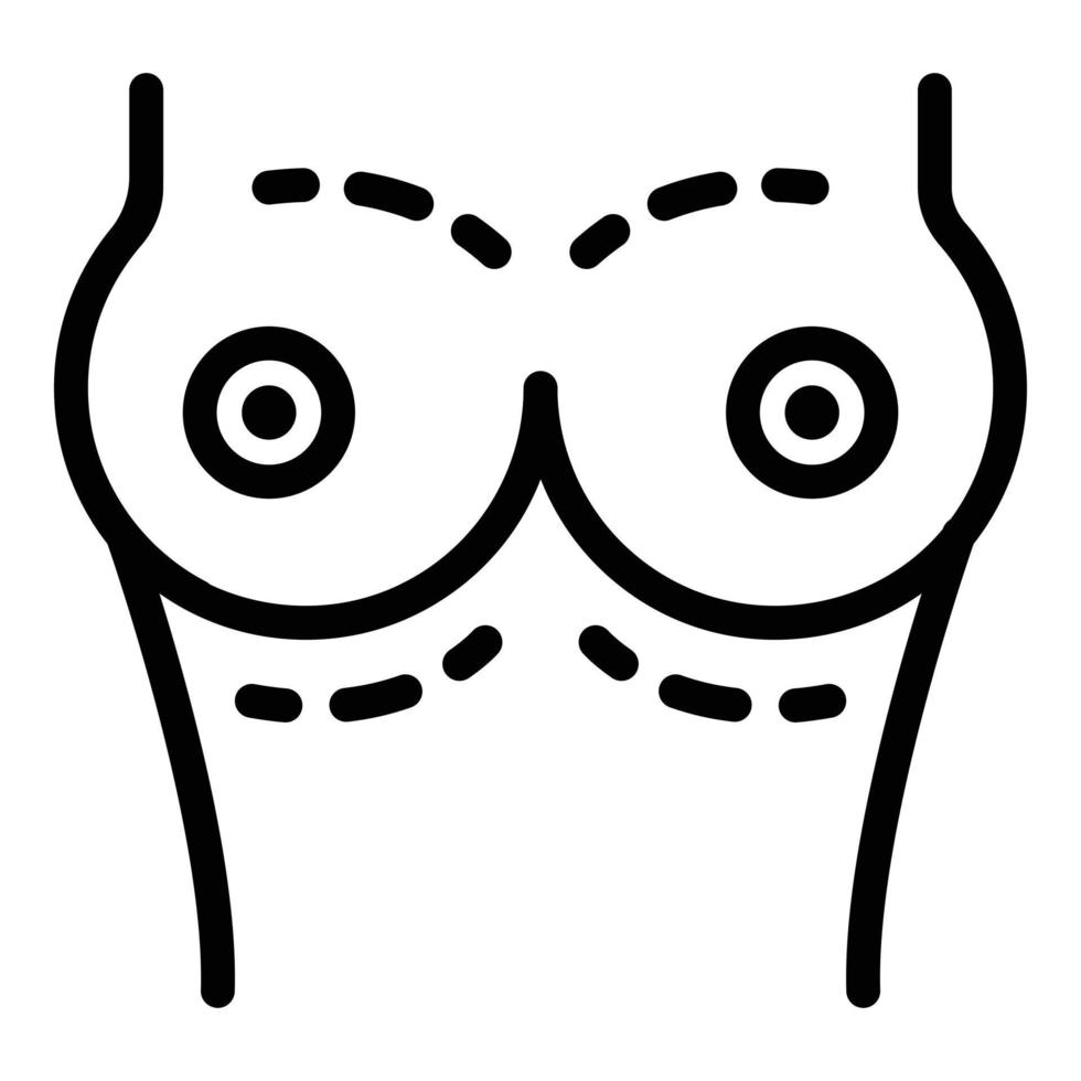 New breast plastic surgery icon, outline style vector