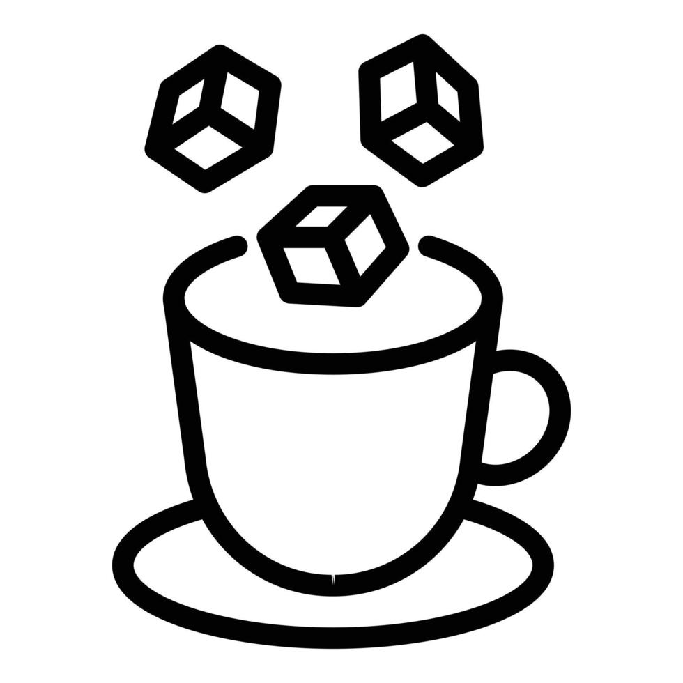 Tea sugar cubes icon, outline style vector