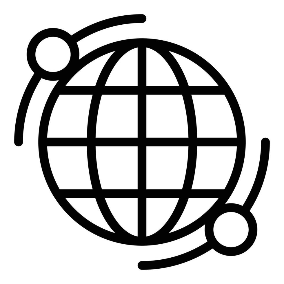 Planet network icon, outline style vector